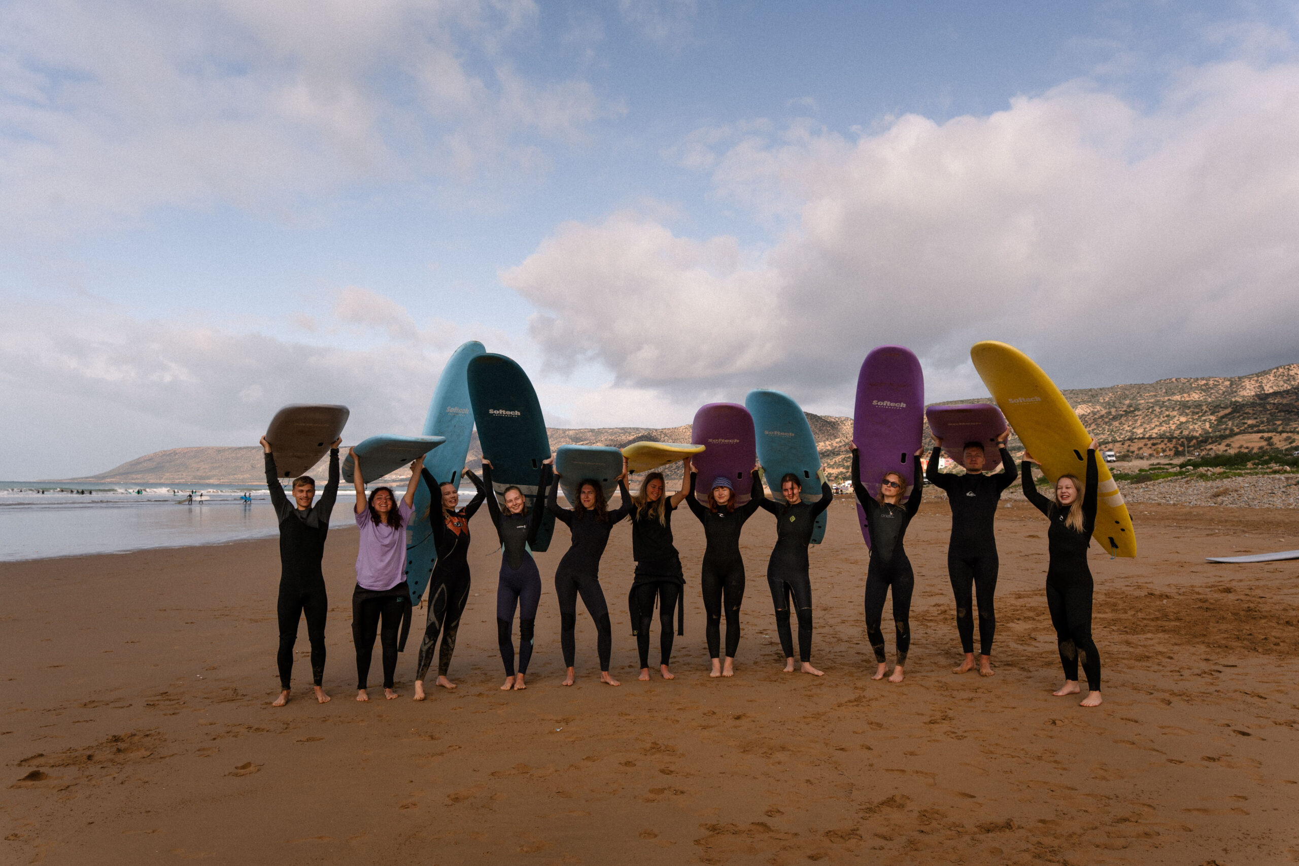 Learning to surf in Morocco with professional instructors