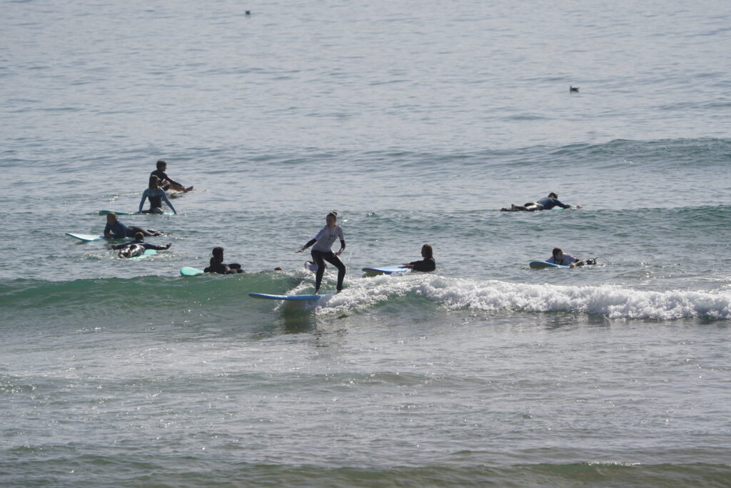 Intermediate surfer training during Morocco surf coaching package